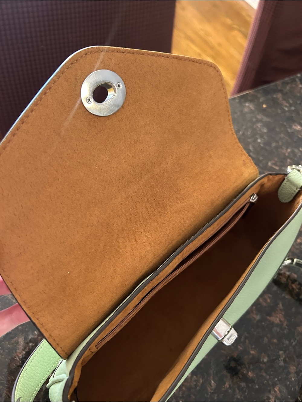 Coach Outlet Millie pale pistachio RARE  pebbled leather shoulder bag - Picture 8 of 11